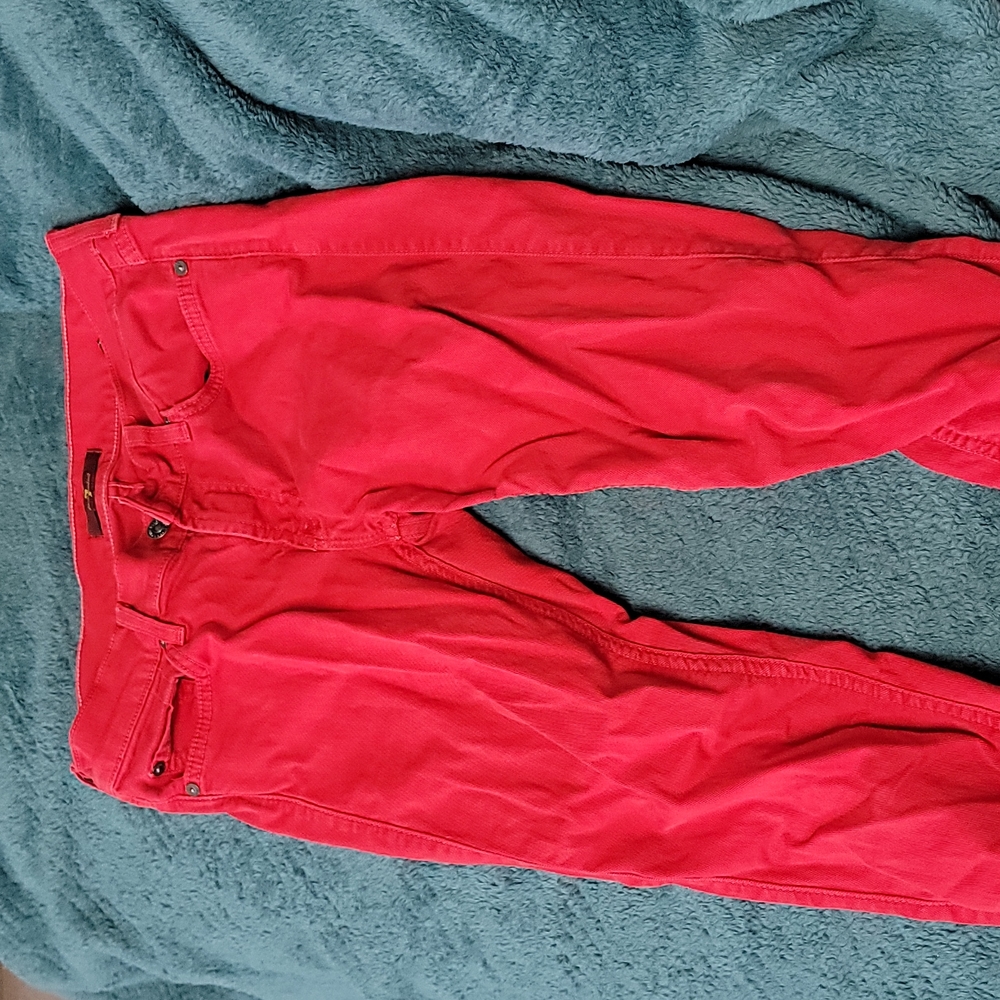 7 for all mankind size 29 red jeans skinny